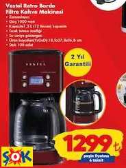 VESTEL RETRO BORDO FİLTRE KAHVE MAKİNESİ
